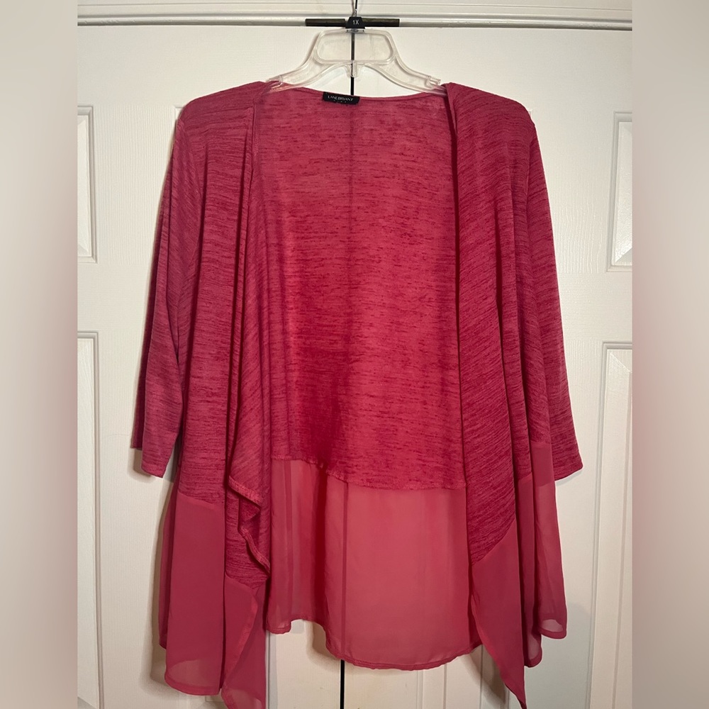 Lane Bryant Sheer Hem 3/4 Sleeve Cardigan